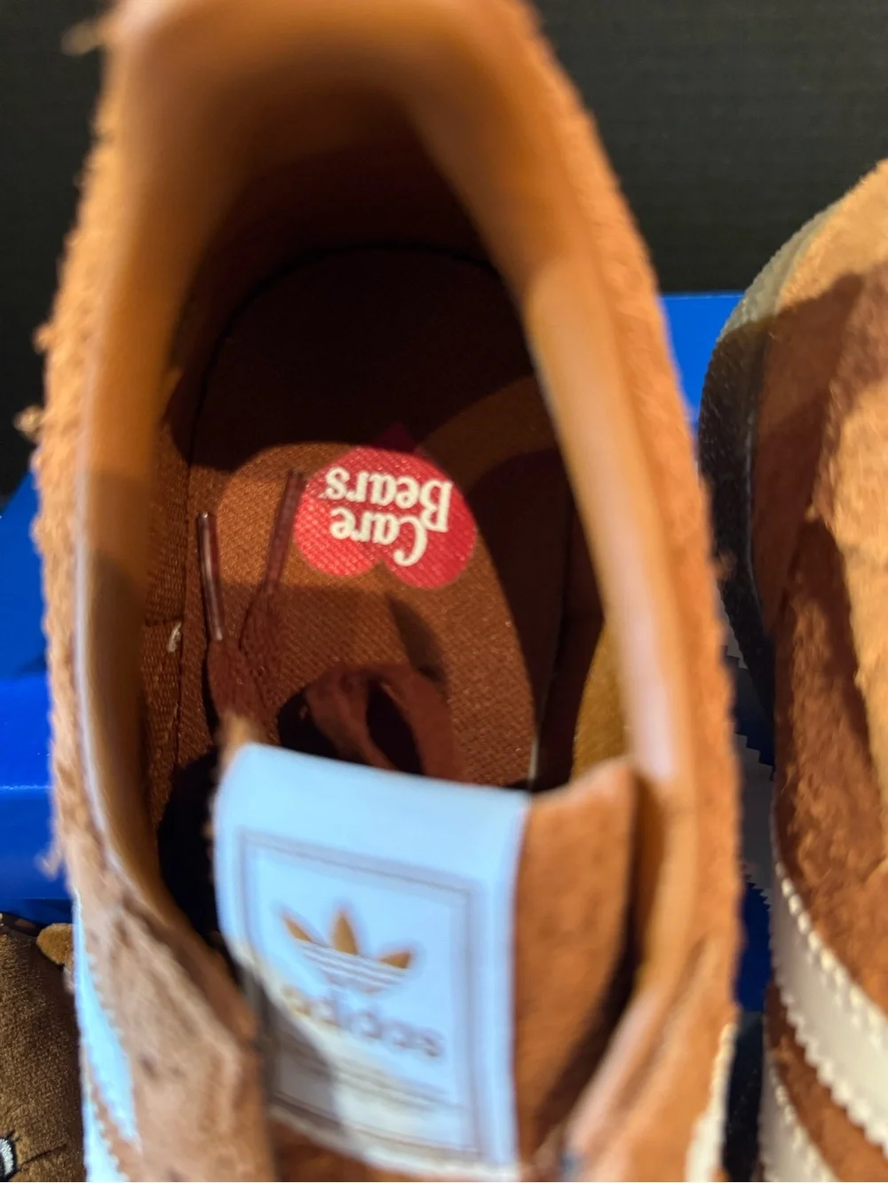 adidas “Care Bear” Tan Suede Handball Spezial with carebear womens size 9